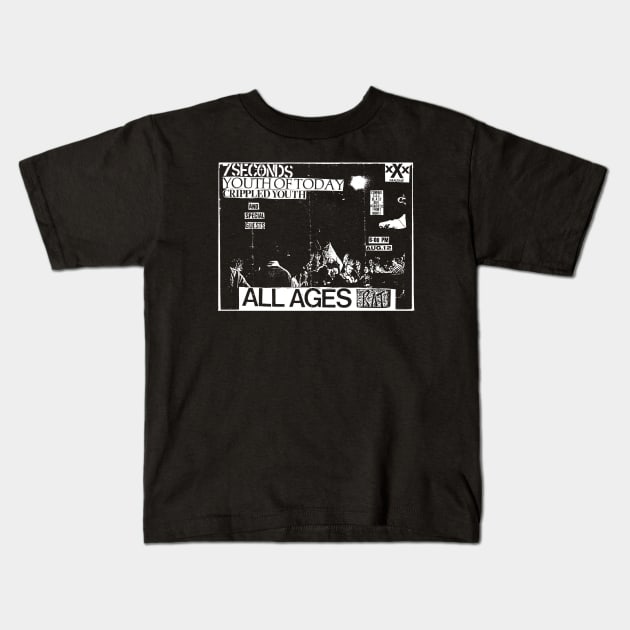 1986 Straight Edge Hardcore Show (Boston, MA) Kids T-Shirt by Scum & Villainy